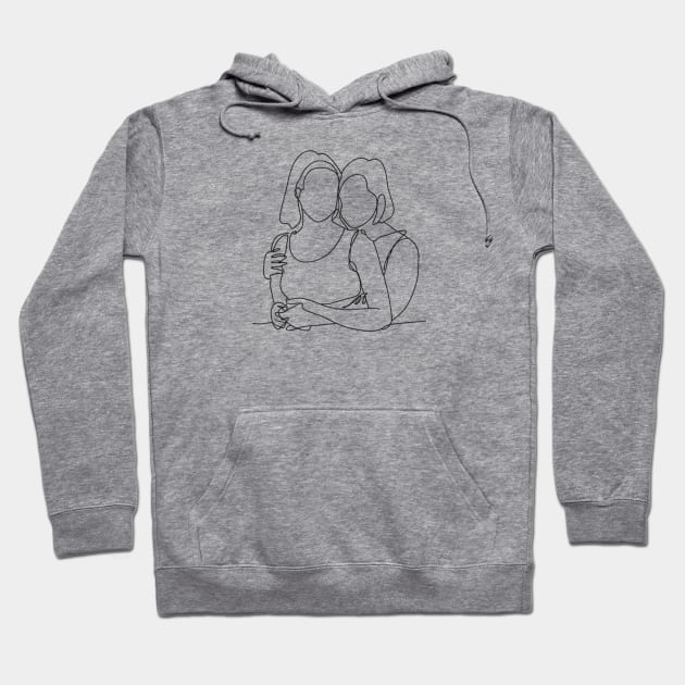 Minimalist Lesbian Couple in Love Hoodie by Perspektiva